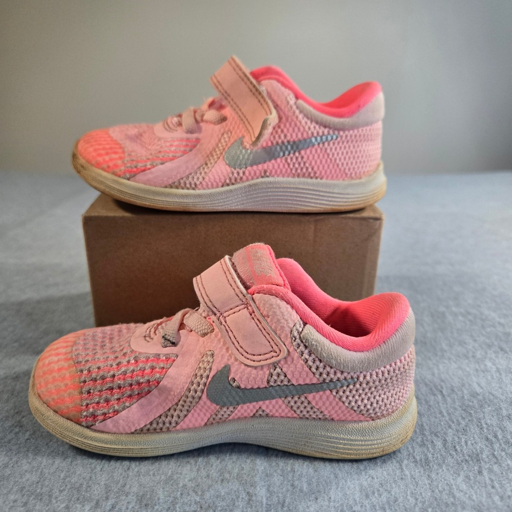 Nike Revolution 4 TD Toddler Girls Pink Orange Sneakers 943308-600 Size 7C